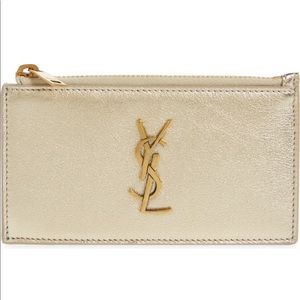 Saint Laurent Fragments Monogram Quilted Leather Card Case